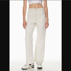Aritzia TNA Greenwich High-waisted Carpenter Twill Pants Cream Sz. 4